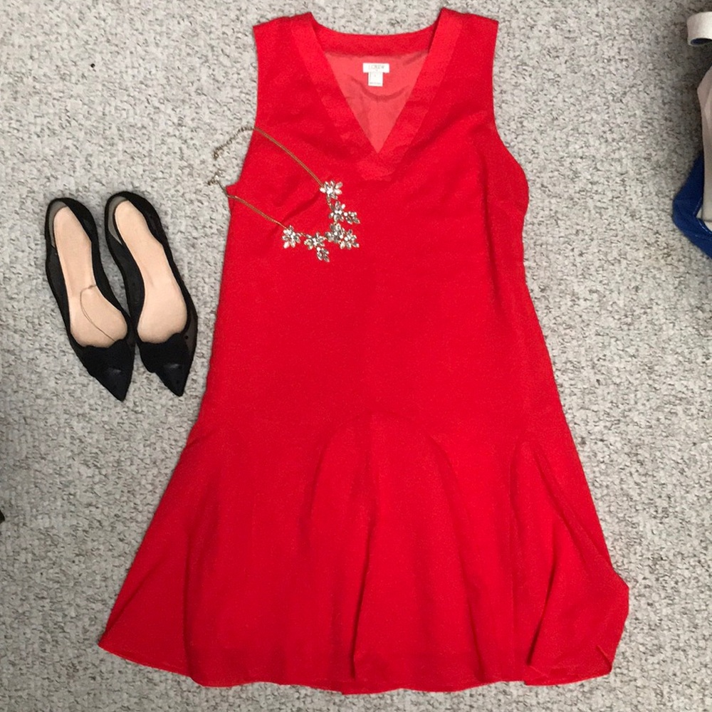 Red J. Crew party dress